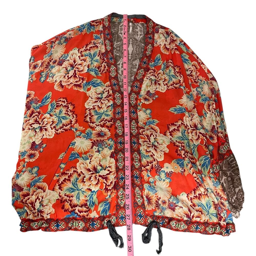 Free People Wildflower Cinched Kimono Jacket Size M/L Boho Indie Eclectic - Picture 9 of 12